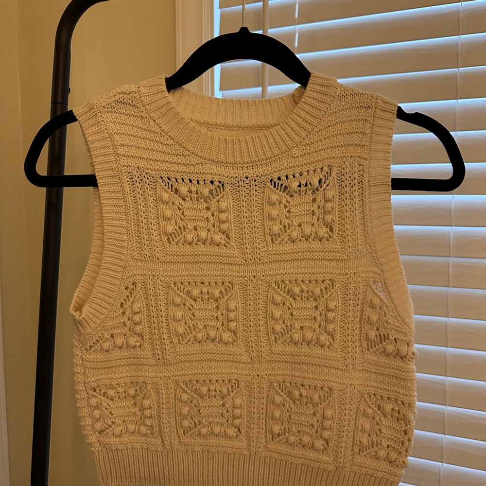Lucky Brand Cream Knitted Tank Top